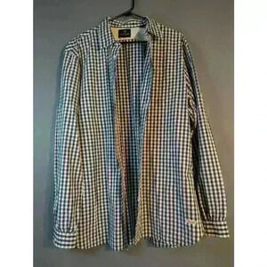 Men's Scotch & Soda Blue & White Plaid button down Shirt XXL preppy